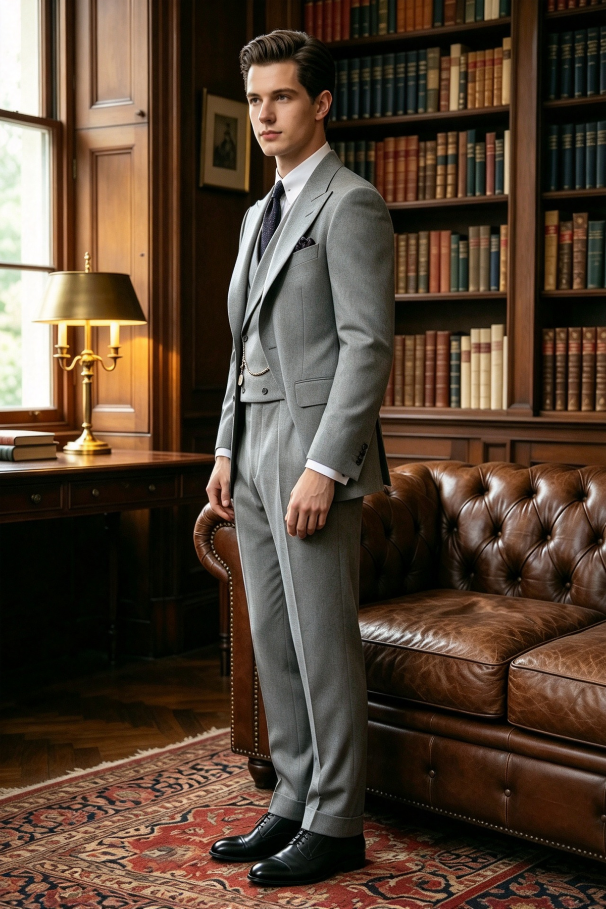 Light Grey Boys Double Breasted Waistcoat Formal 3 Piece Suit