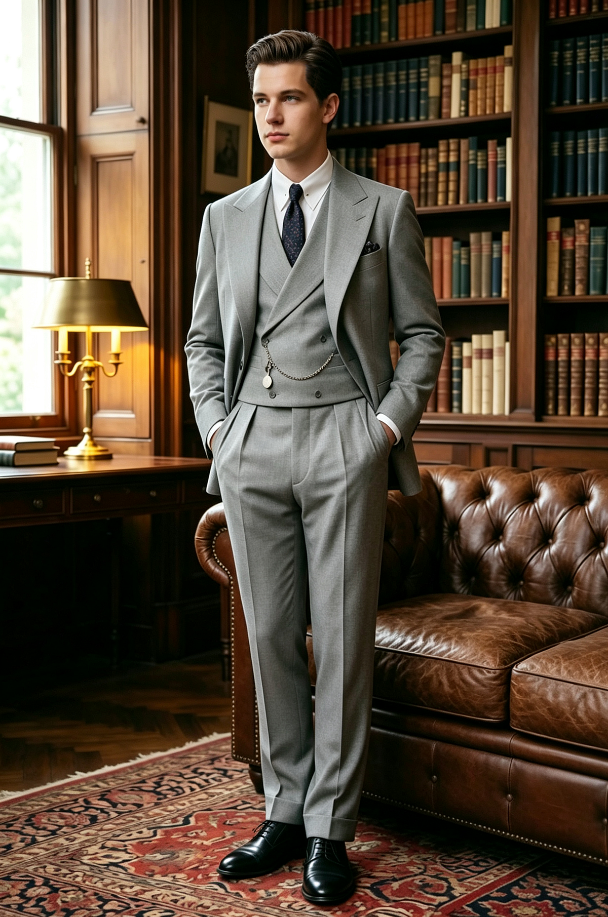 Light Grey Boys Double Breasted Waistcoat Formal 3 Piece Suit