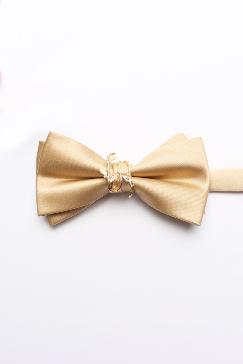 Boys Champagne Satin Bow Tie for Weddings