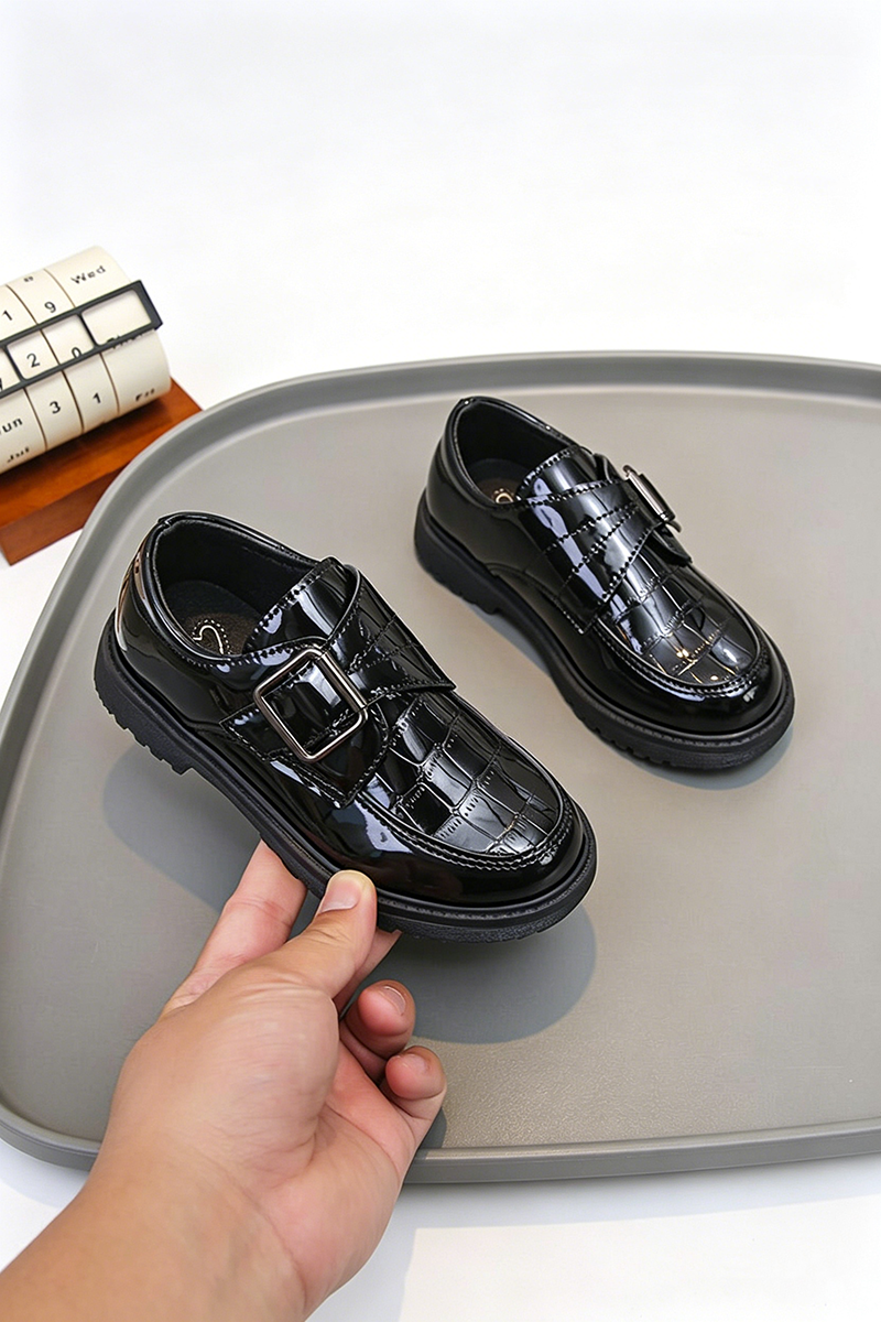 Boys Black Patent Leather Dress Shoes