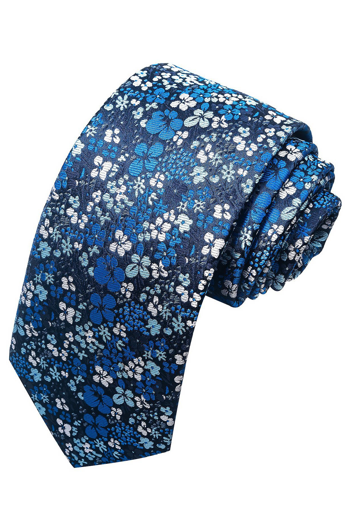 Blue Floral Jacquard Hand Tied Formal Tie