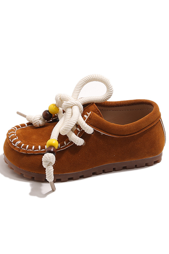 Brown Suede British Style Soft Sole Moccasin Shoes