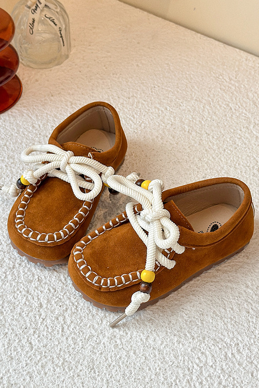 Brown Suede British Style Soft Sole Moccasin Shoes