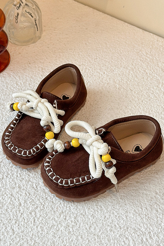 Brown Suede British Style Soft Sole Moccasin Shoes