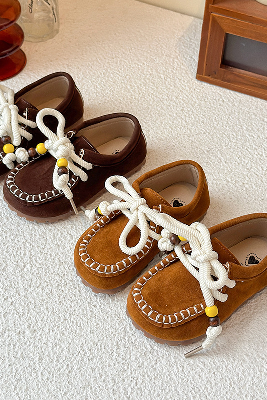 Brown Suede British Style Soft Sole Moccasin Shoes