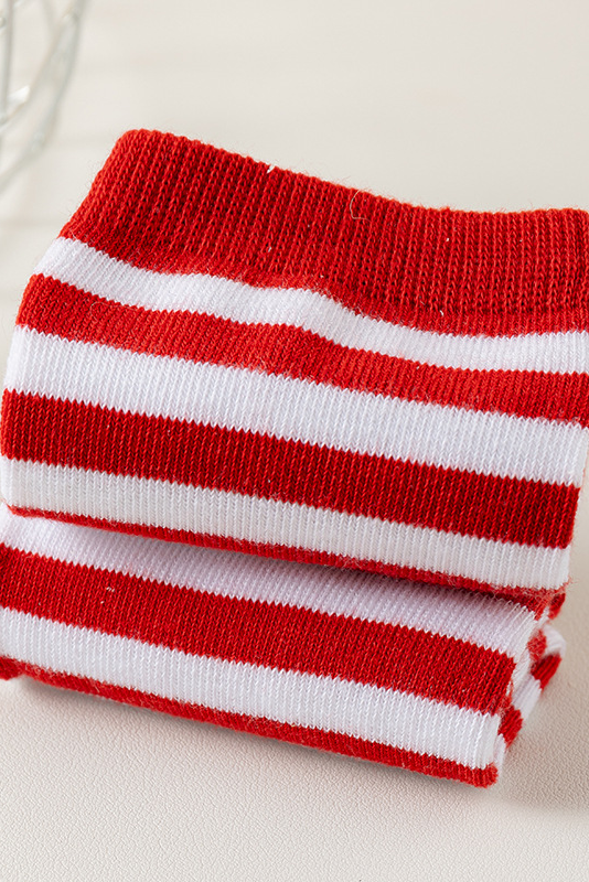 Kids Red White Striped Knee High Socks
