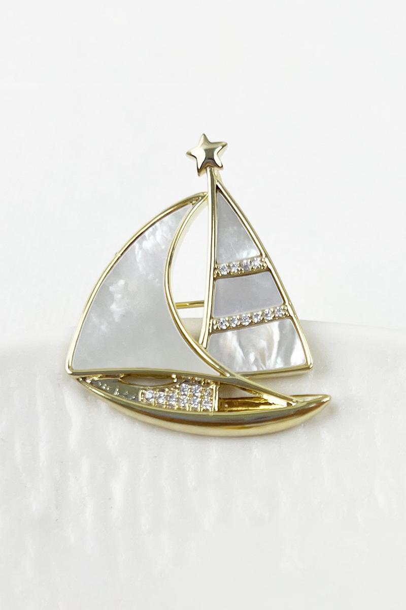 Sailboat Brooch for Weddings