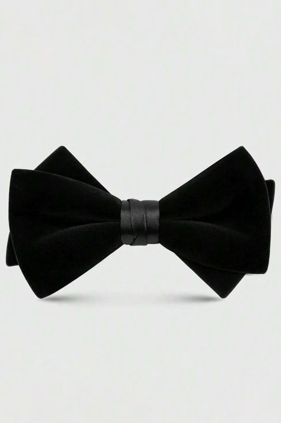 Black Velvet & Satin Patchwork Pre-Tied Bow Tie