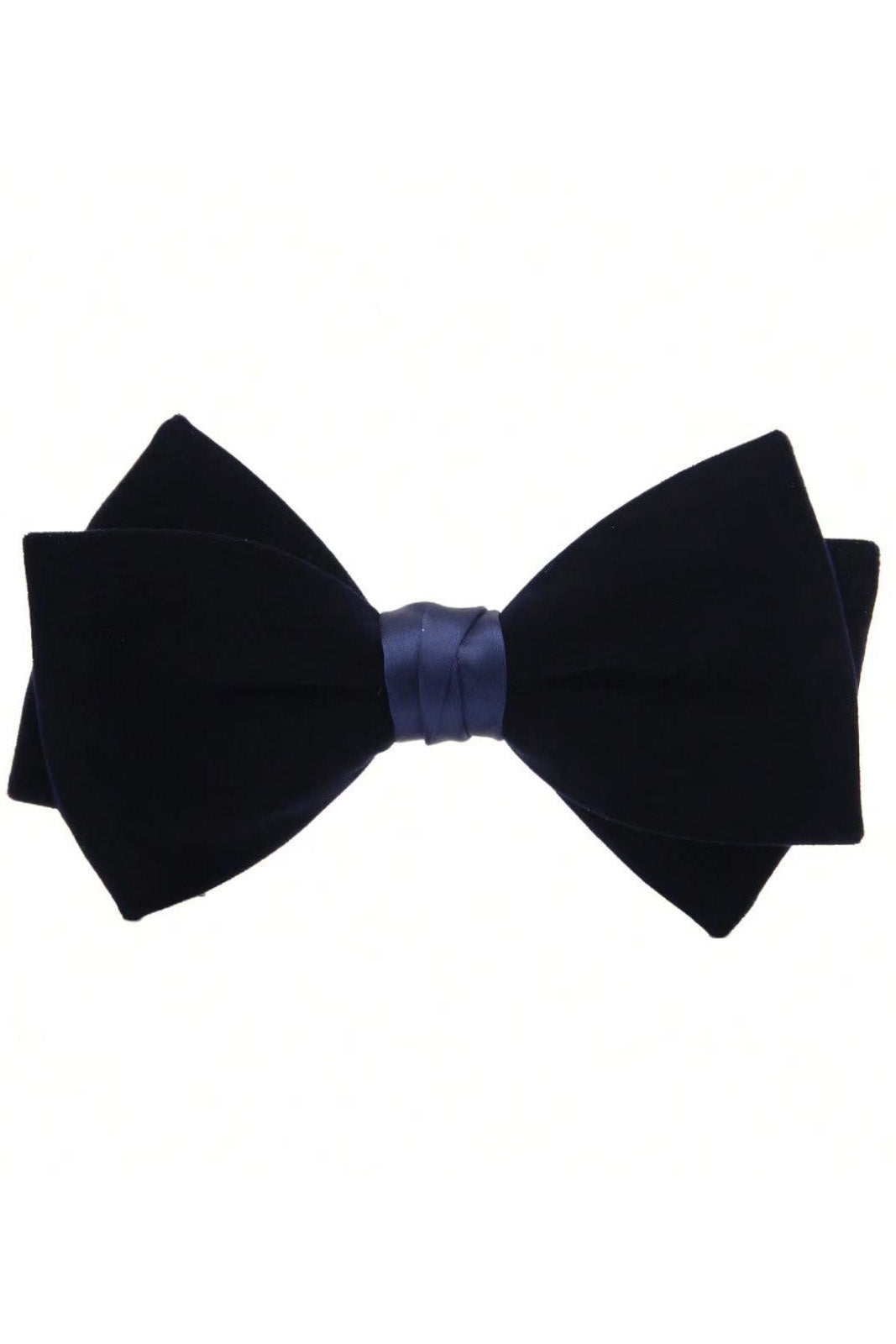 Black Velvet & Satin Patchwork Pre-Tied Bow Tie