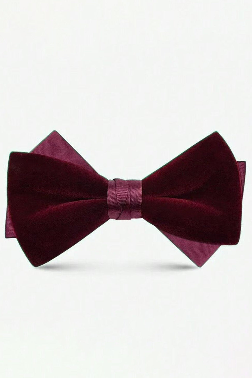 Black Velvet & Satin Patchwork Pre-Tied Bow Tie