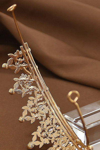 Colorful Rhinestone Gold Alloy Princess Tiara