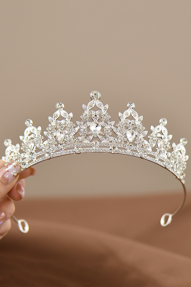 Colorful Rhinestone Gold Alloy Princess Tiara