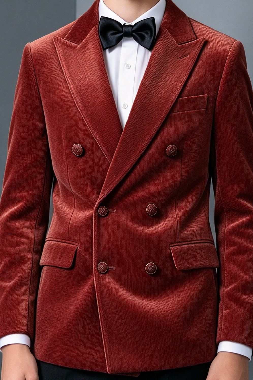 Rust Corduroy Double Breasted 2-Piece Suit