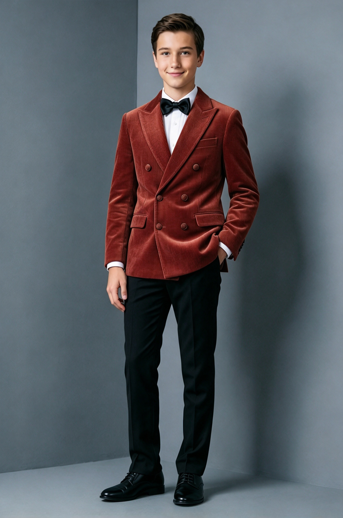 Rust Corduroy Double Breasted 2-Piece Suit
