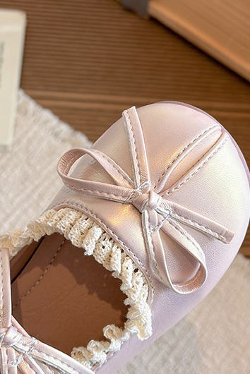 Ivory Cream PU Lace Bow Princess Mary Jane Shoes