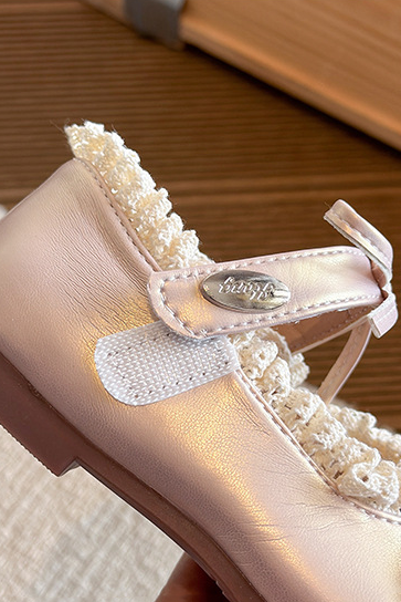 Ivory Cream PU Lace Bow Princess Mary Jane Shoes