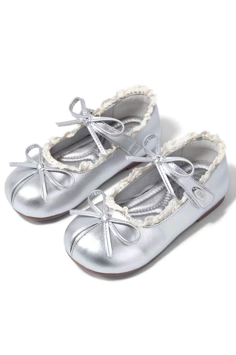 Ivory Cream PU Lace Bow Princess Mary Jane Shoes