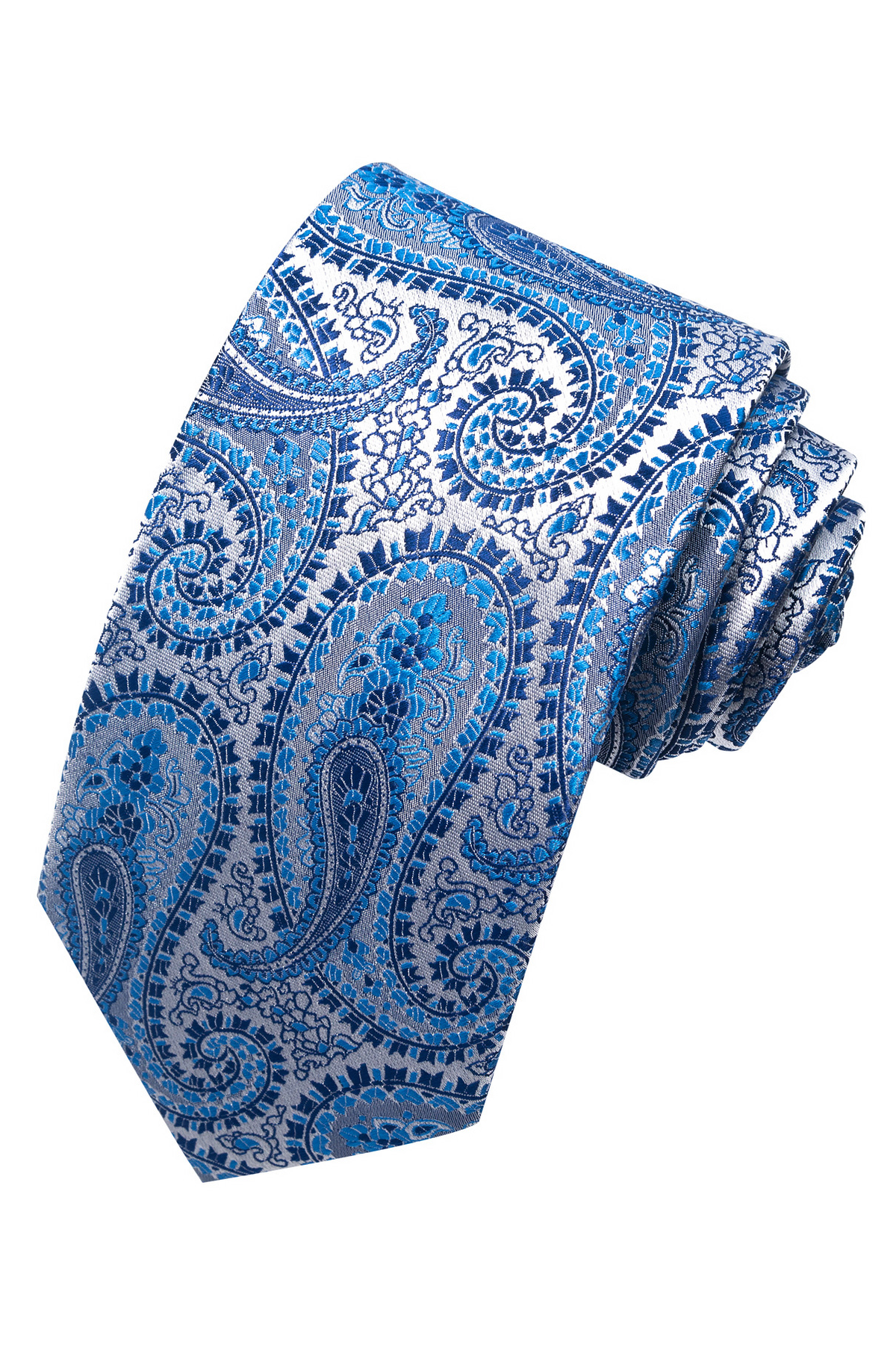 Blue Color-Block Jacquard Hand Tied Formal Tie
