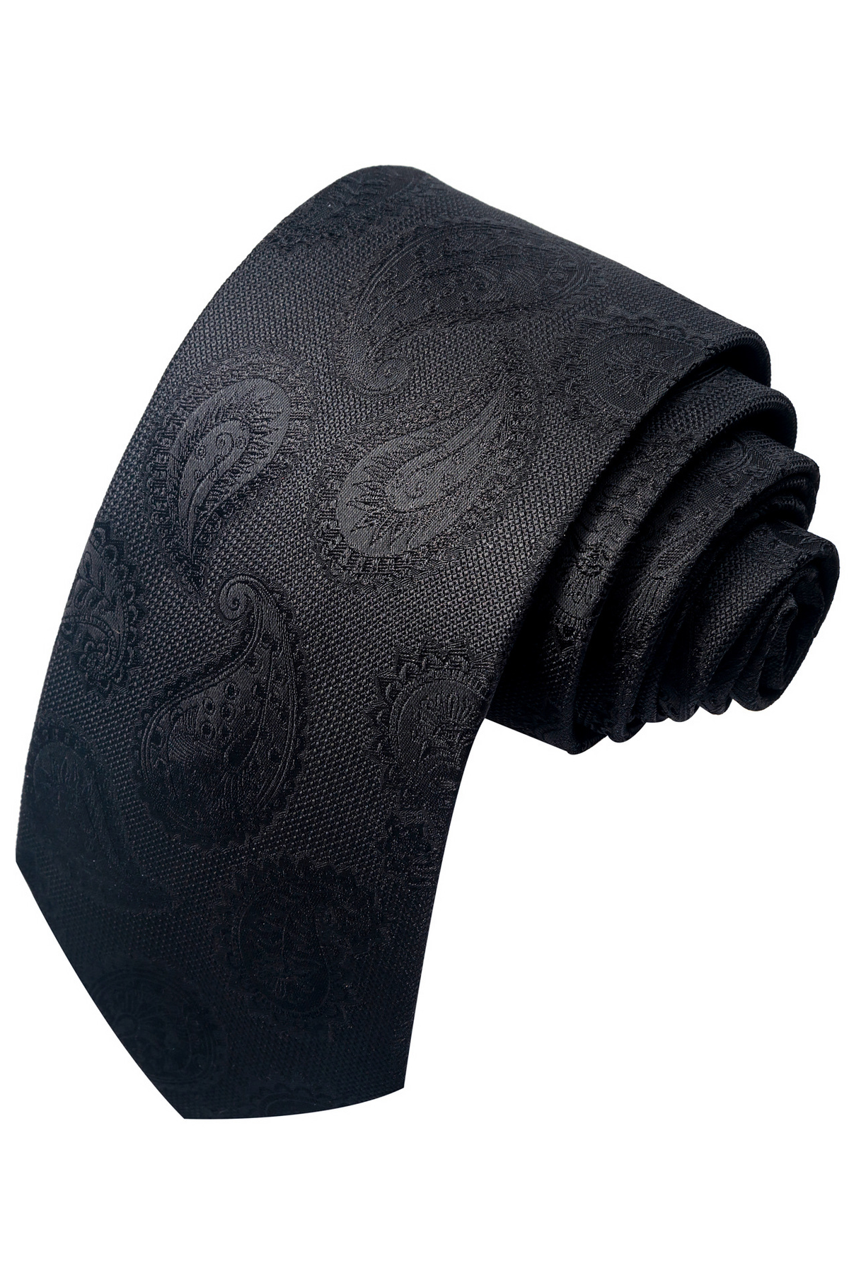 Black Paisley Jacquard Formal Handmade Tie