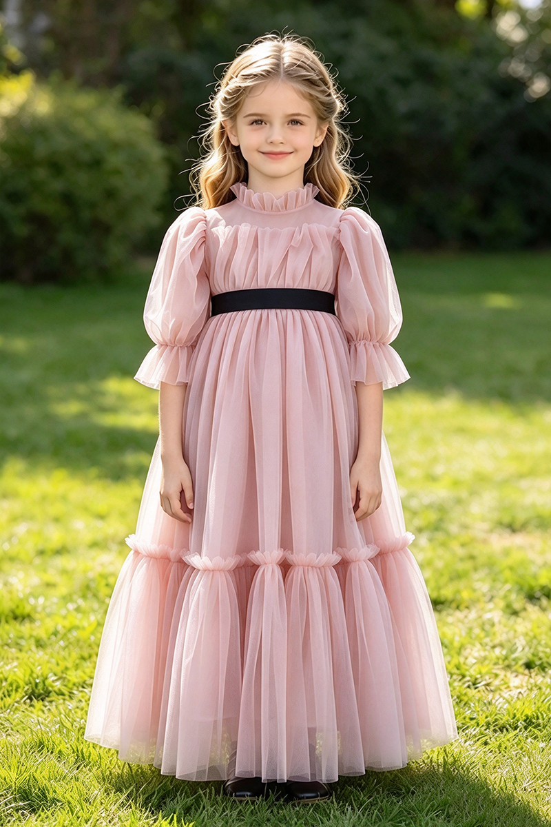 Girls Green Tulle Dress for Weddings