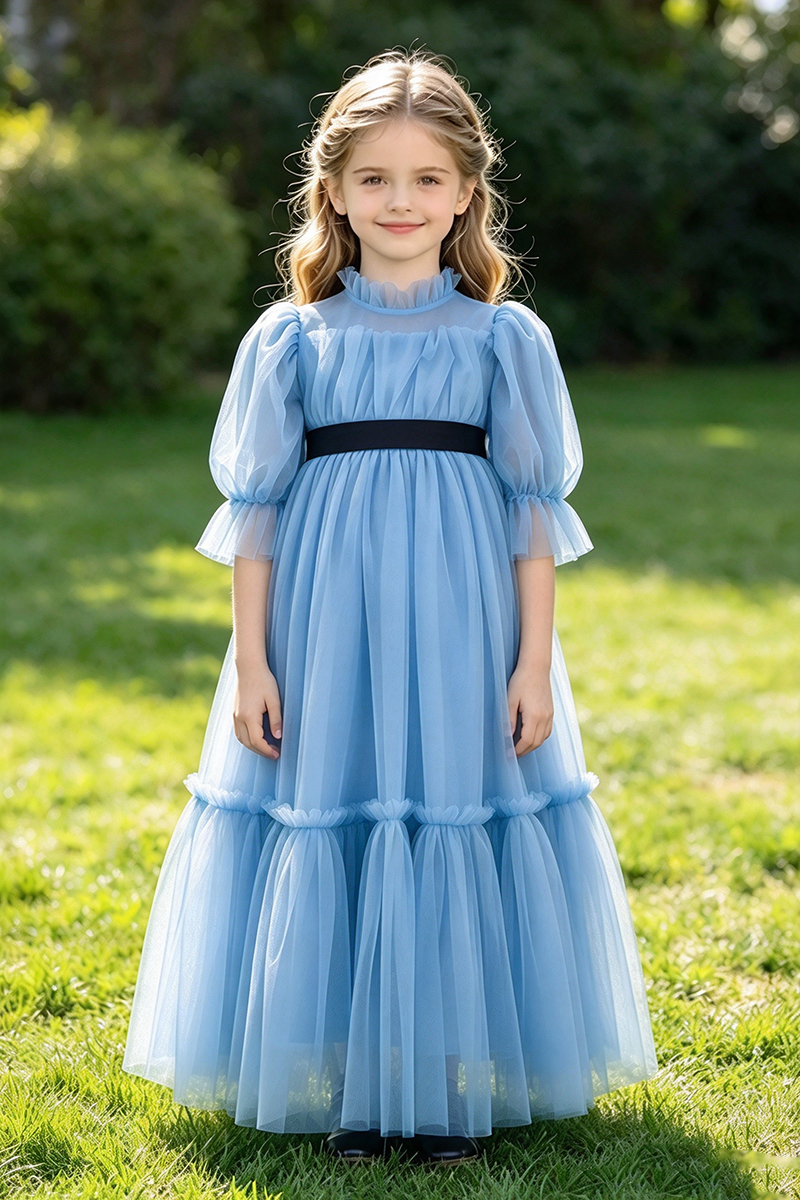 Girls Green Tulle Dress for Weddings