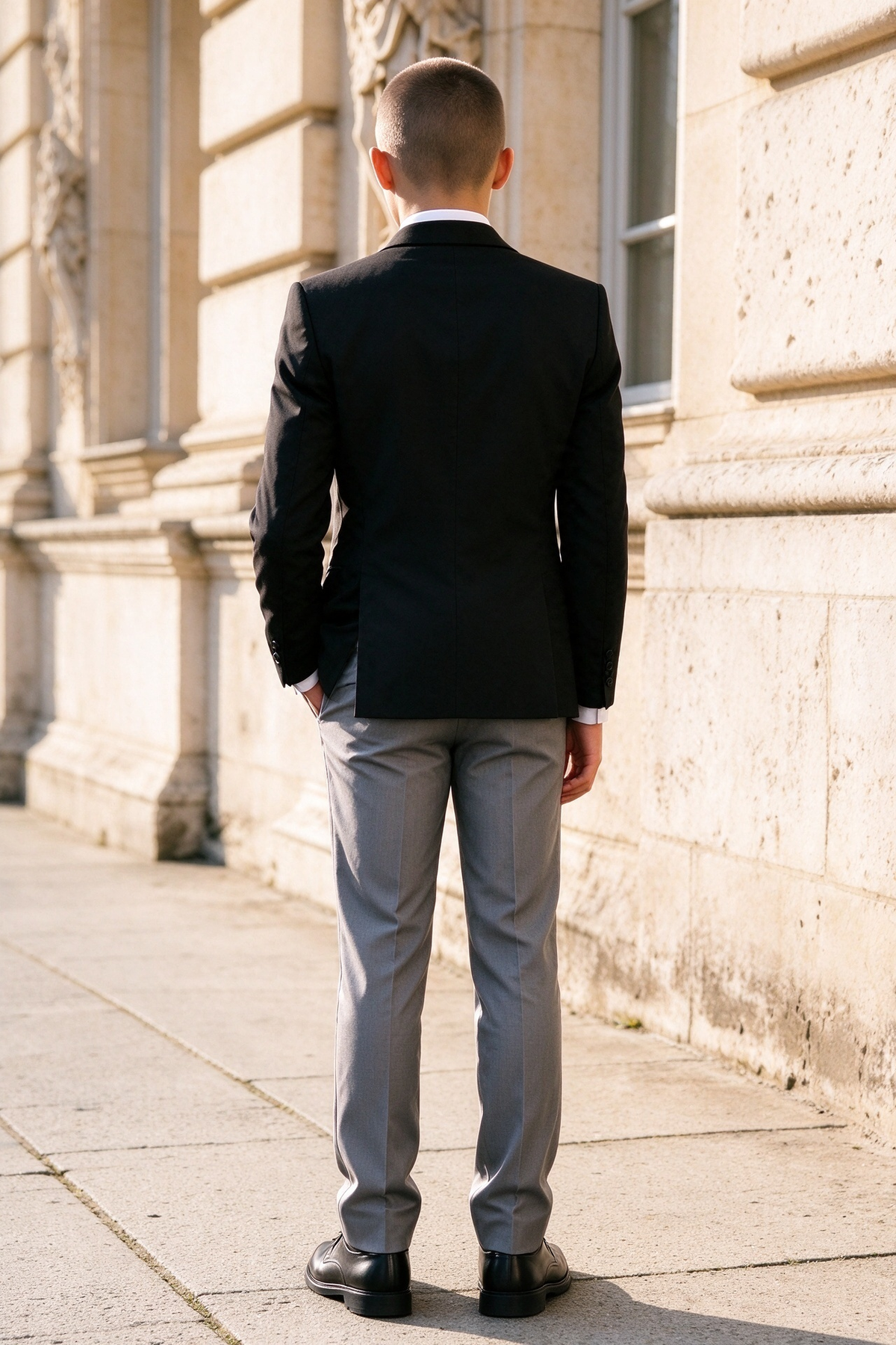Black & Grey Single Breasted Formal 3 Piece Suit Set