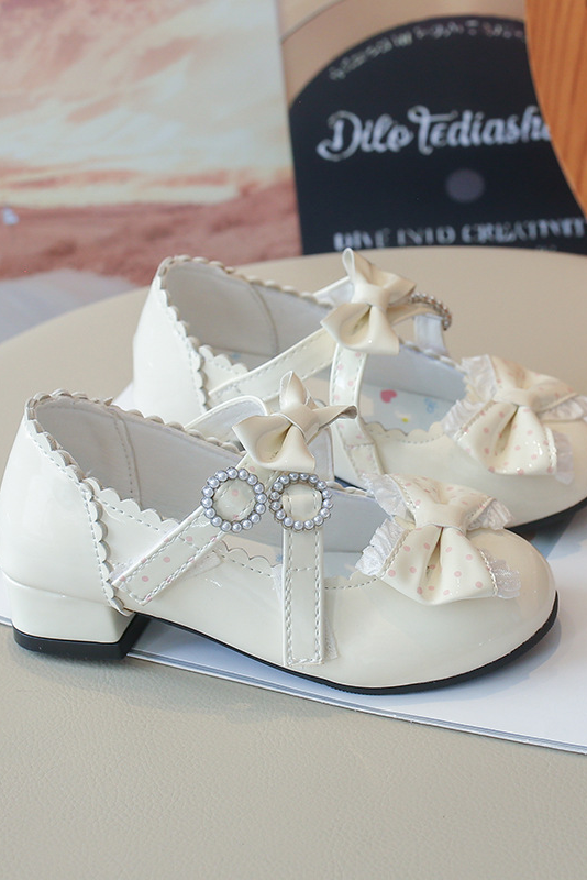 Pink Bow Lace Mary Jane Princess Dress Shoes
