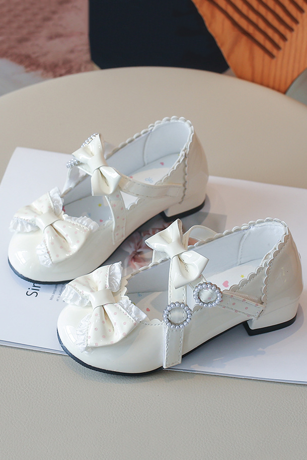 Pink Bow Lace Mary Jane Princess Dress Shoes
