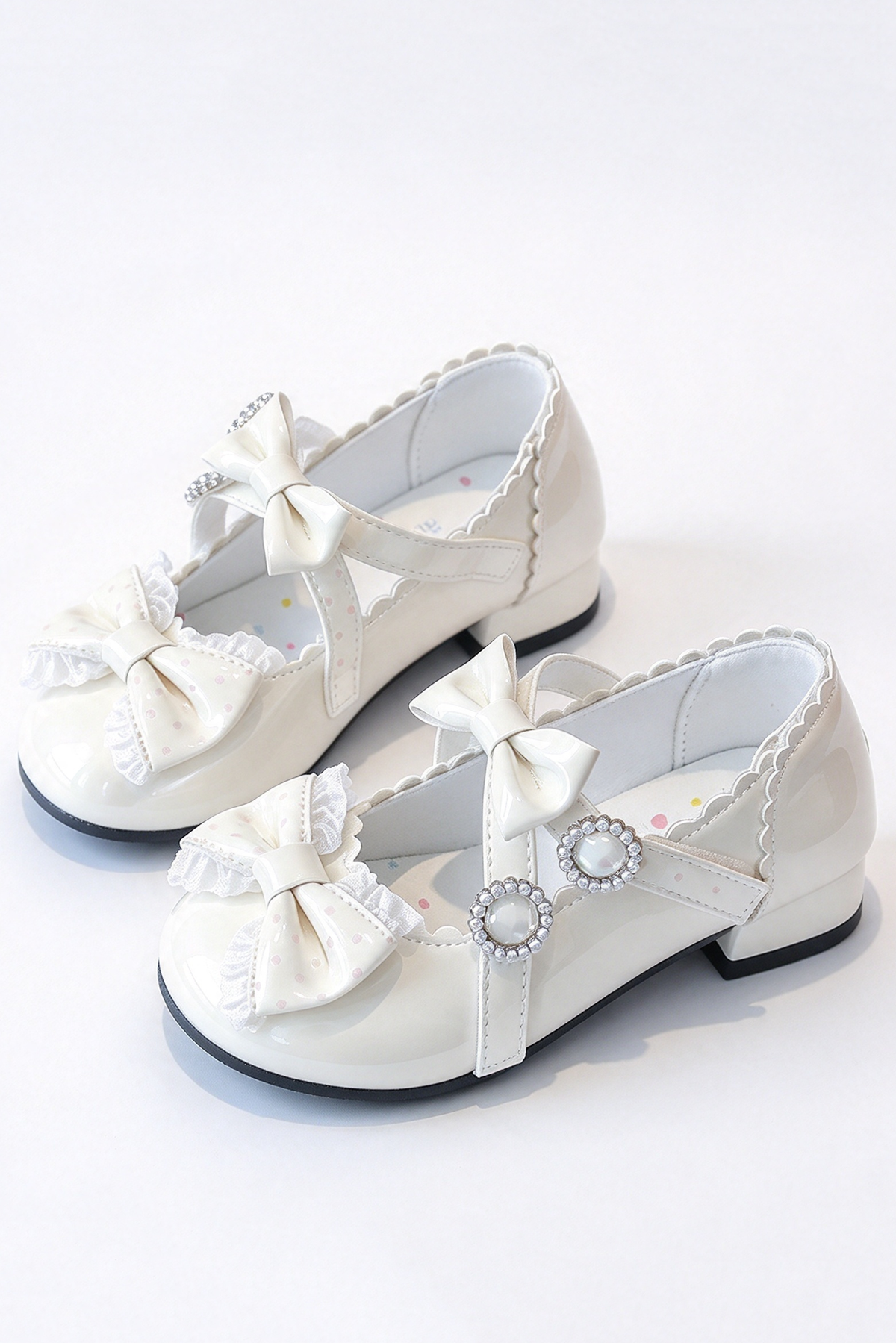 Pink Bow Lace Mary Jane Princess Dress Shoes