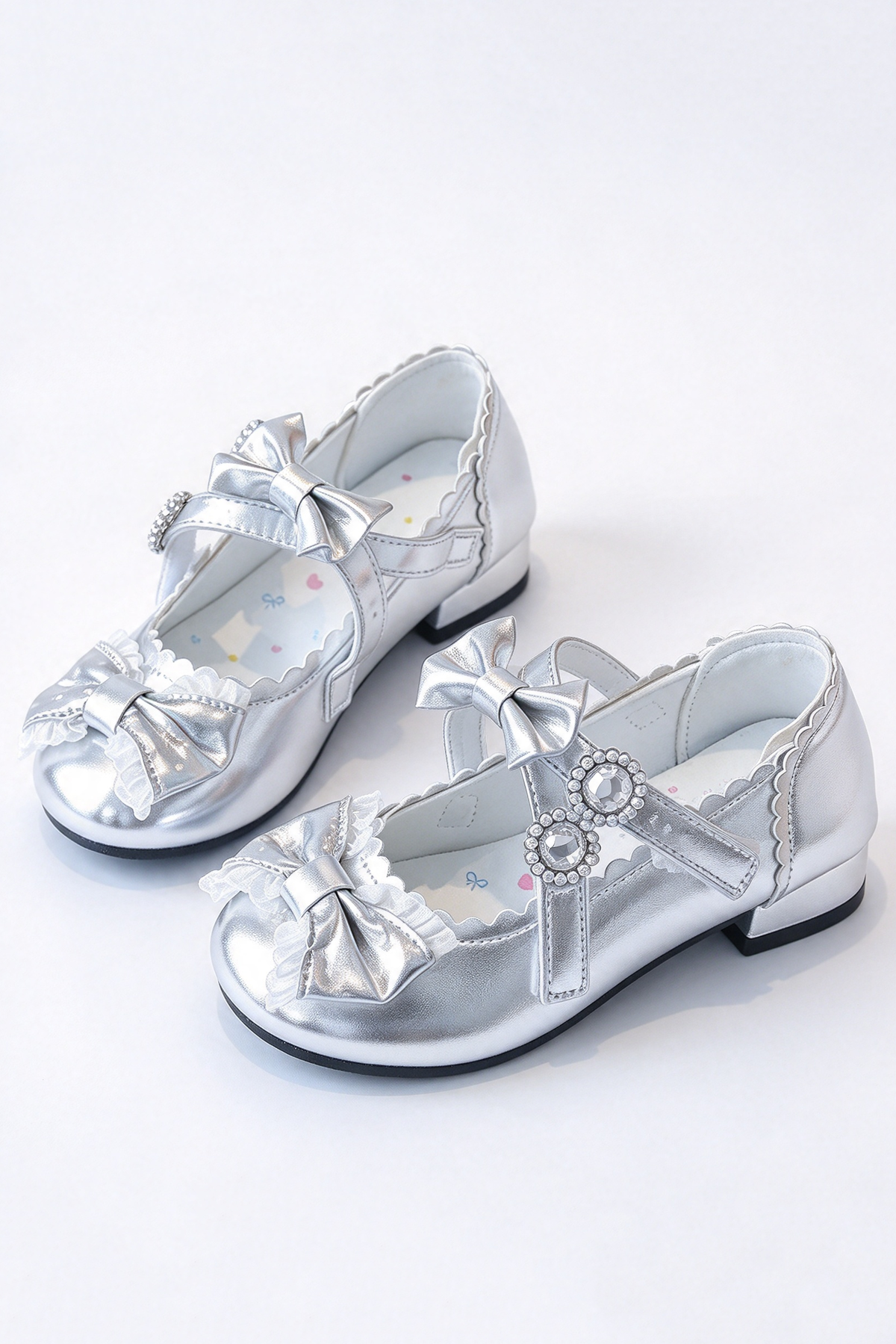 Pink Bow Lace Mary Jane Princess Dress Shoes