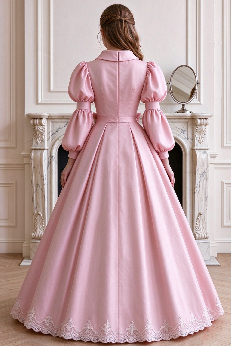 Pink Lace And Satin Palace-style Flower Girl Dress