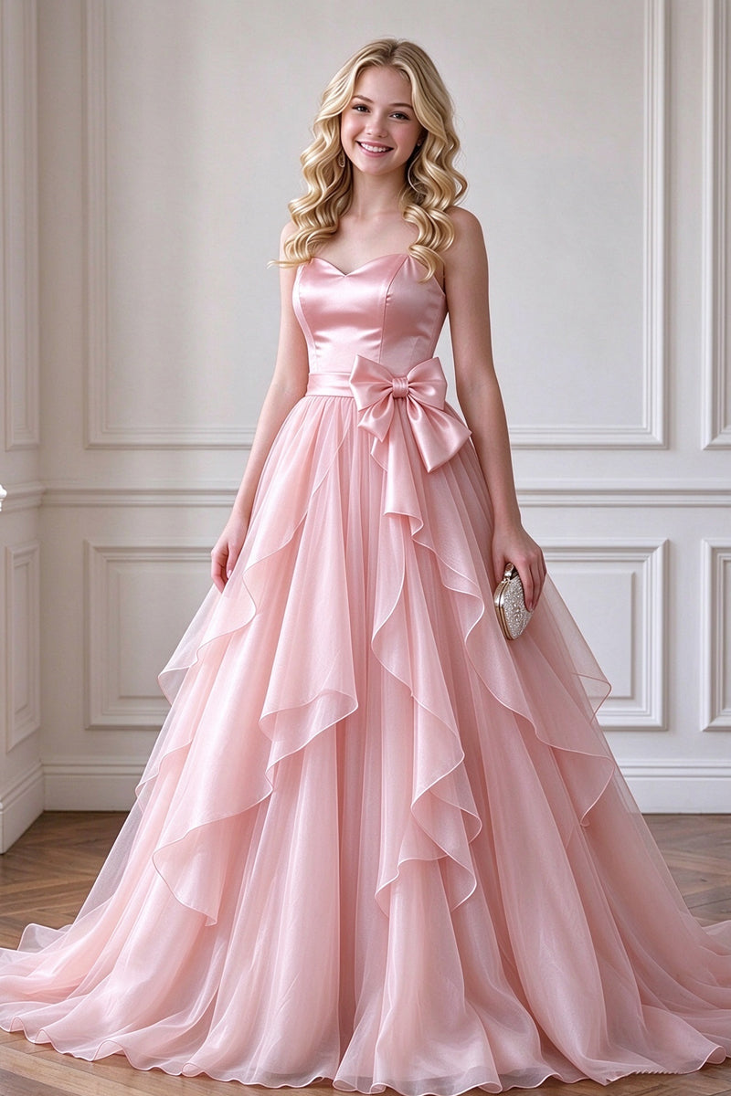 Yellow Satin And Tulle Gown Flower Girl Dress