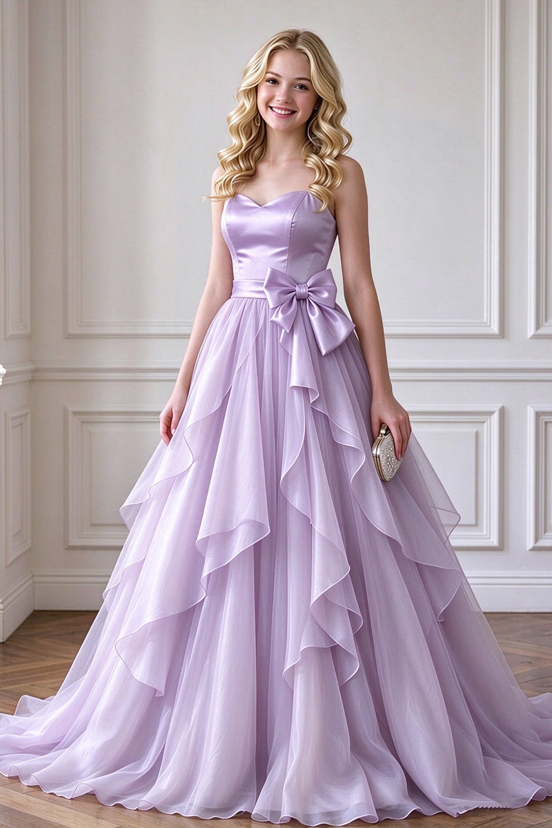 Yellow Satin And Tulle Gown Flower Girl Dress