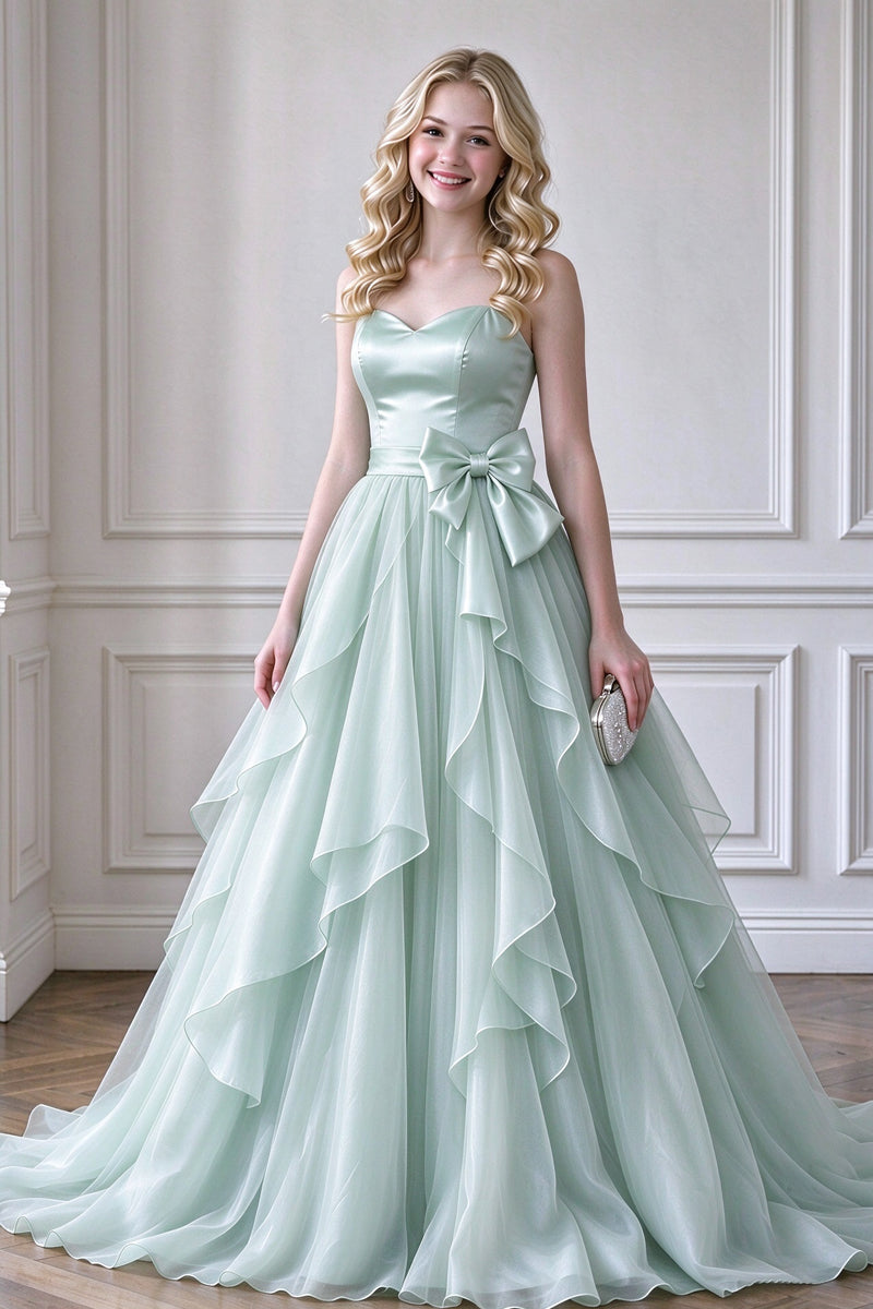 Yellow Satin And Tulle Gown Flower Girl Dress