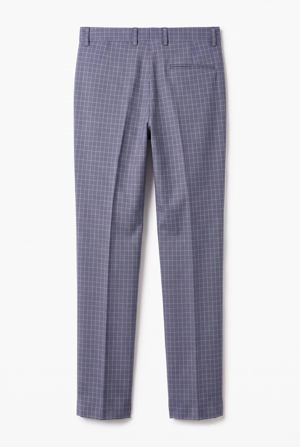 Blue & Grey Plaid Double Breasted Vest Boys 3 Piece Suit