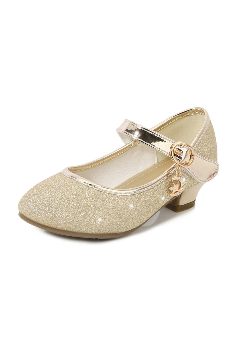 Girls Purple Glitter Mary Jane Heels