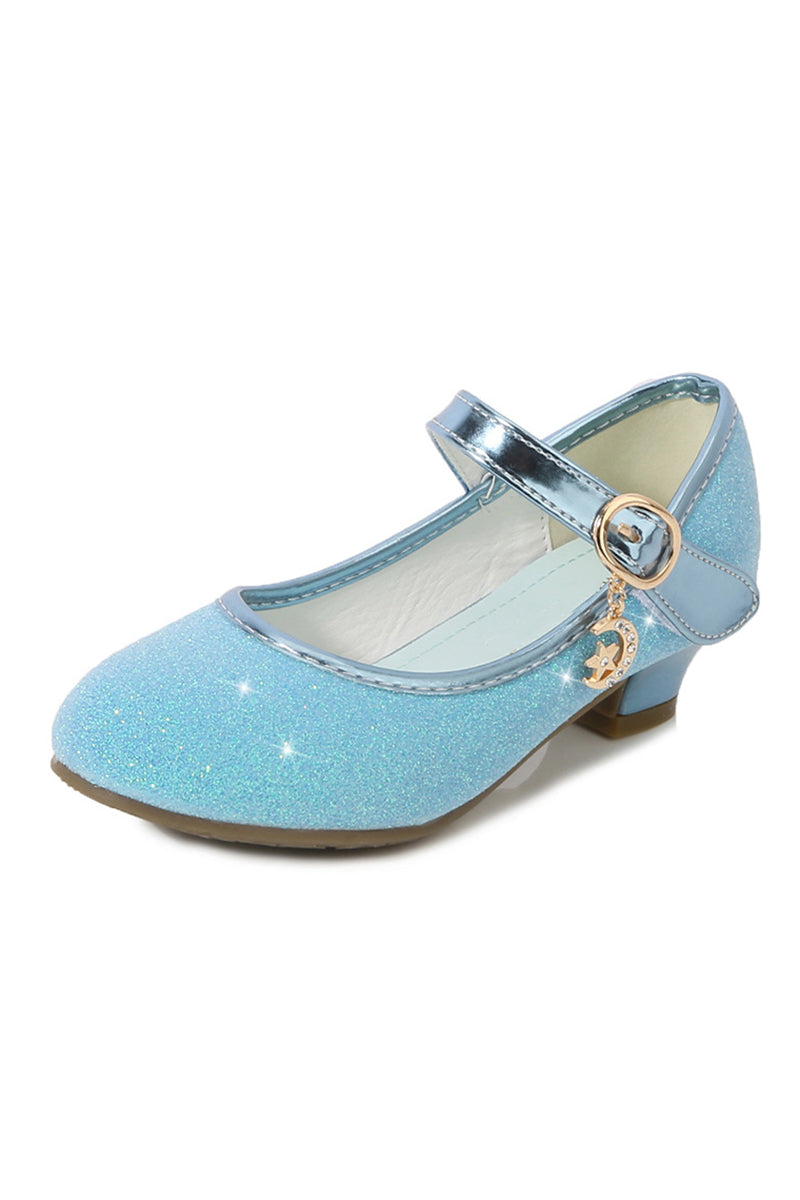 Girls Purple Glitter Mary Jane Heels