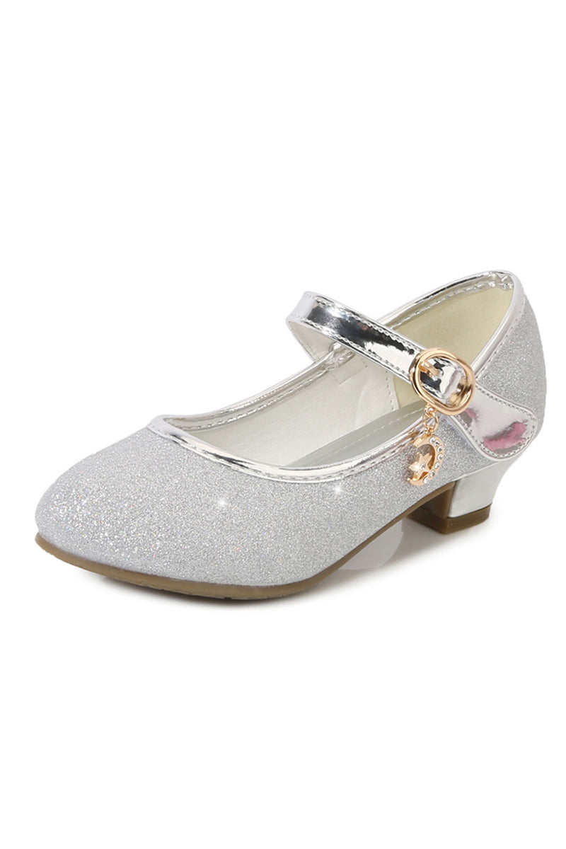 Girls Purple Glitter Mary Jane Heels