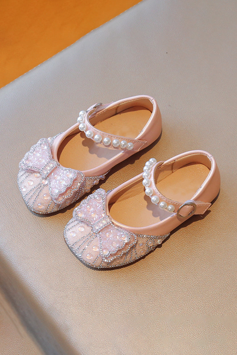 Girls Silver Satin Mary Jane Flats