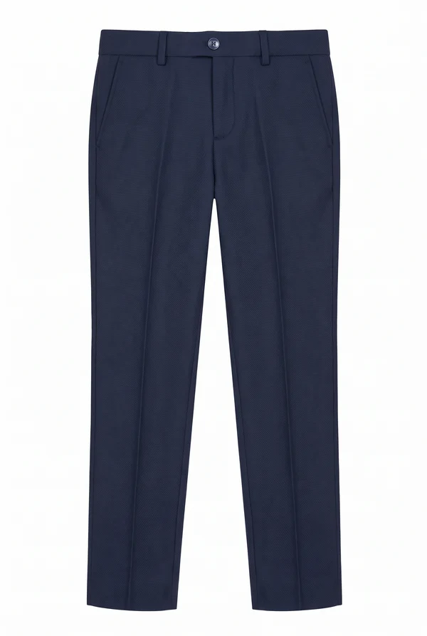 Burgundy & Navy Single Breasted Tuxedo Boys 3 Piece Suit Set