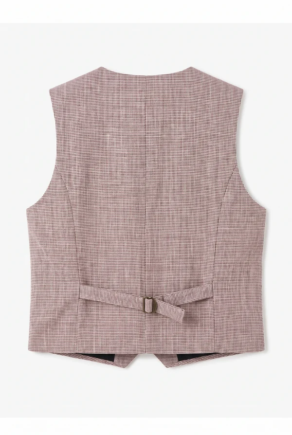 Taupe & Red Plaid Single Breasted Boys 3 Piece Suit Set