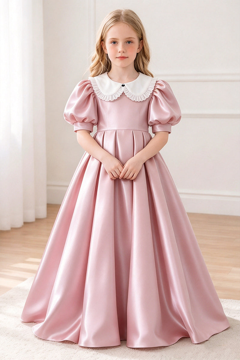 Girls Navy Velvet Midi Dress