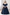 Girls Navy Velvet Midi Dress