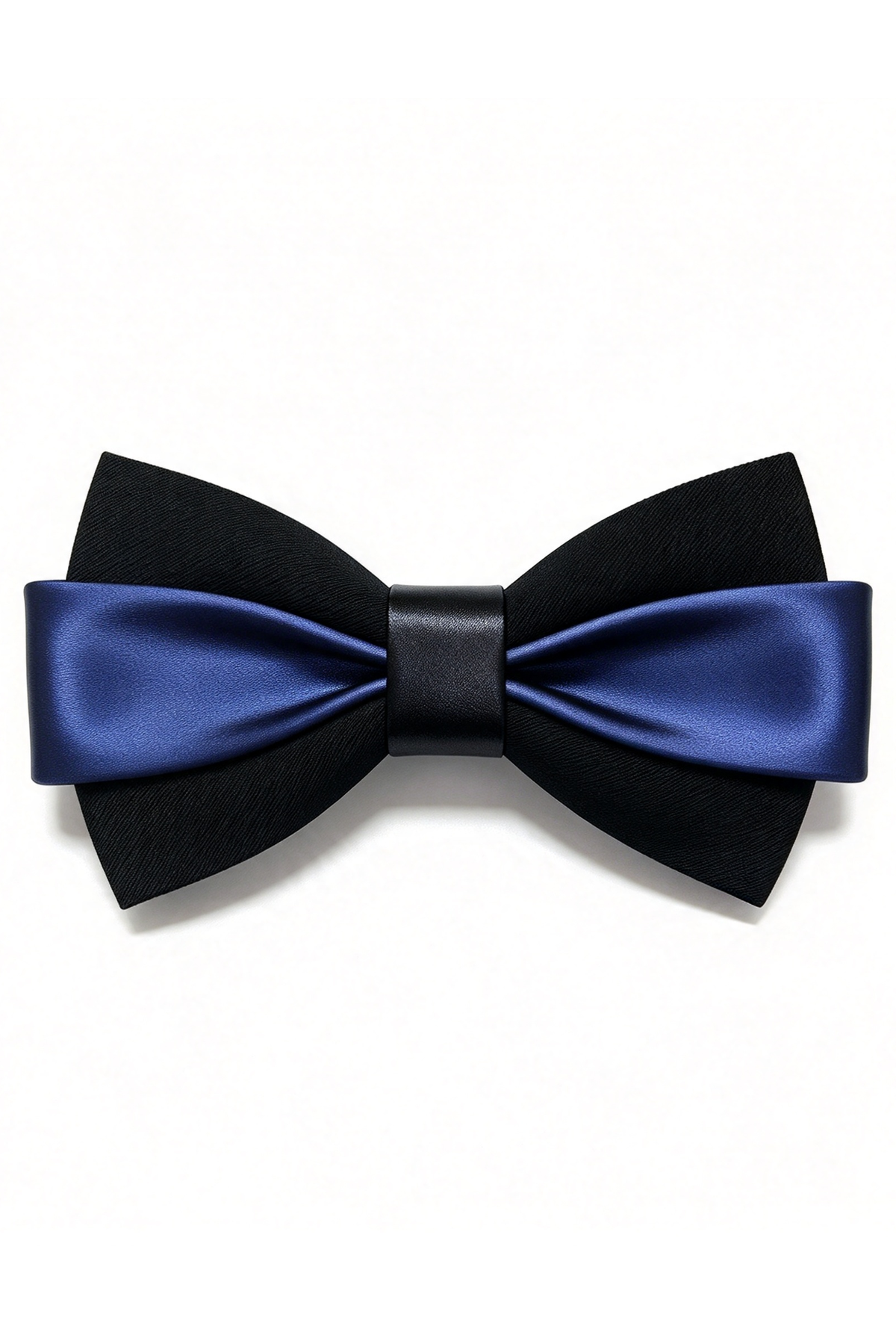 Black & Burgundy Two-Tone Satin Double-Layer Bow Tie