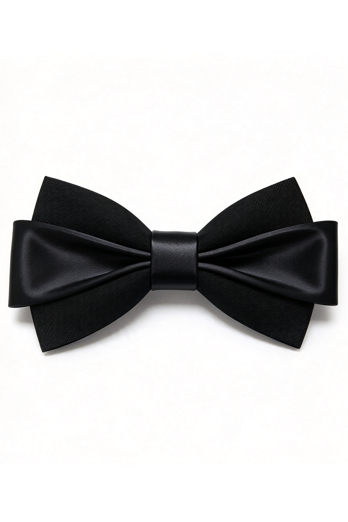 Black & Burgundy Two-Tone Satin Double-Layer Bow Tie