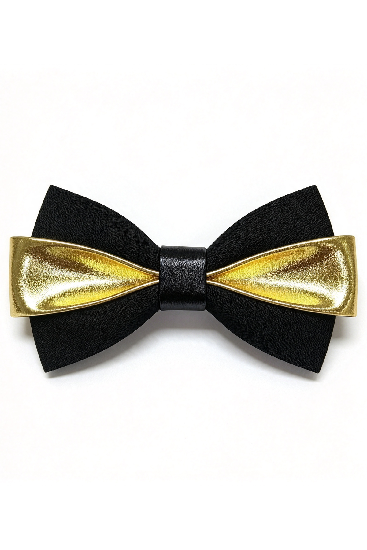 Black & Burgundy Two-Tone Satin Double-Layer Bow Tie