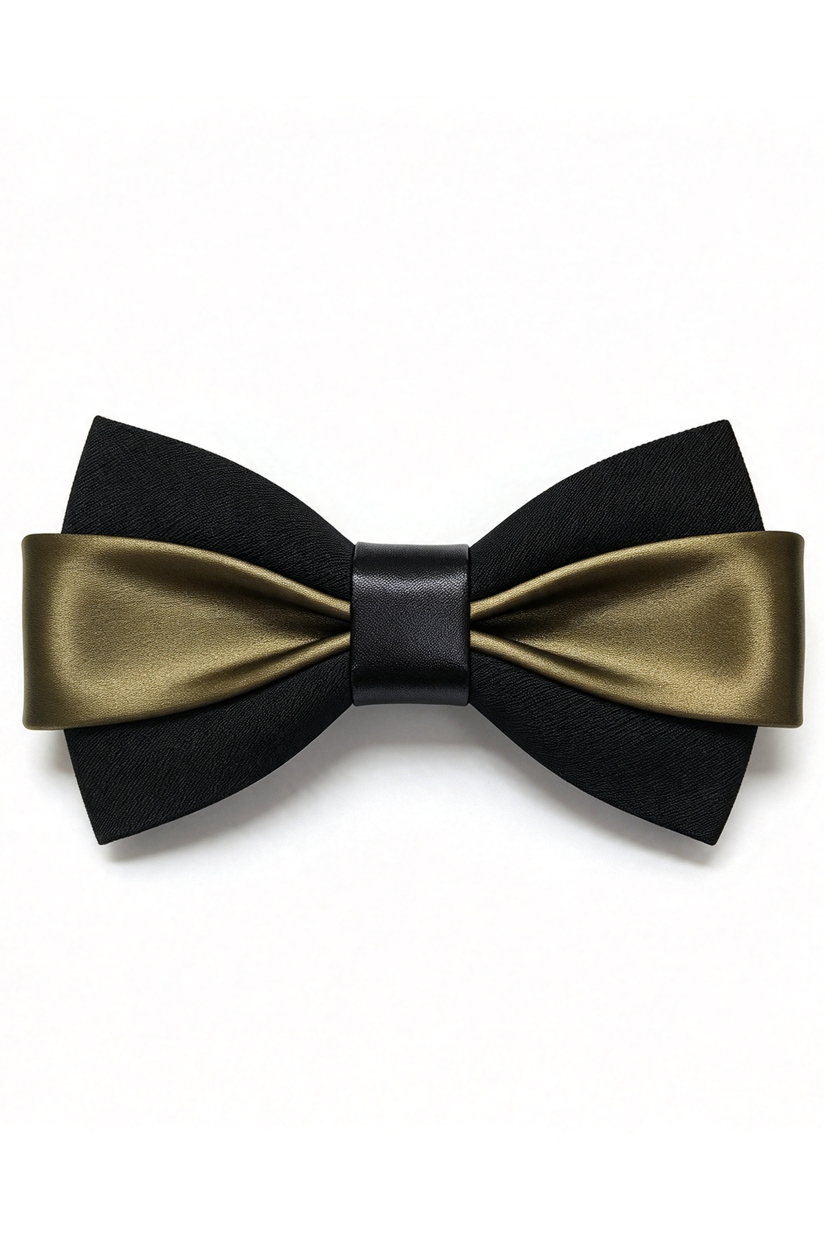 Black & Burgundy Two-Tone Satin Double-Layer Bow Tie