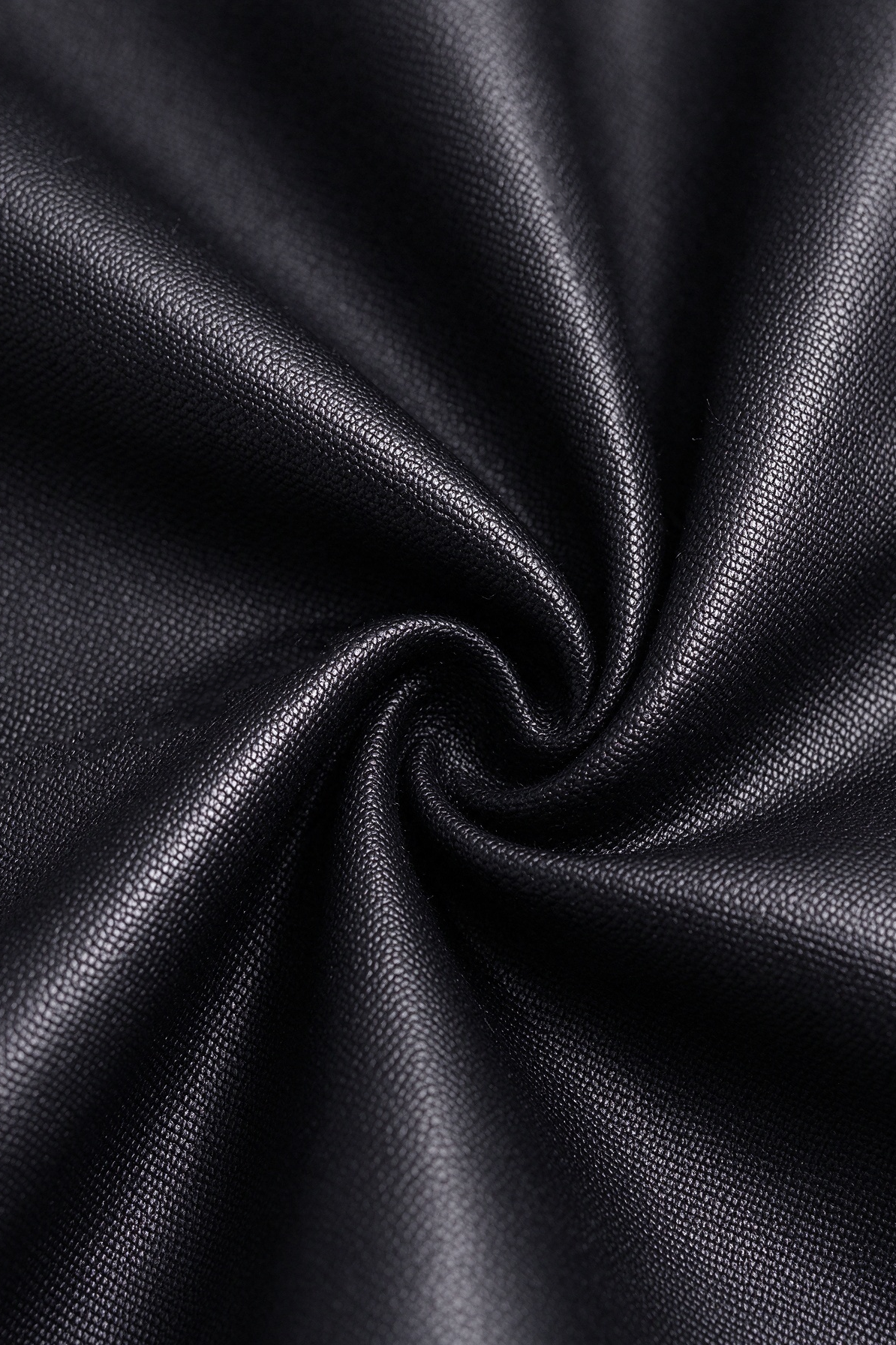 Black Faux Leather Single Breasted Tuxedo 2 Piece Suit