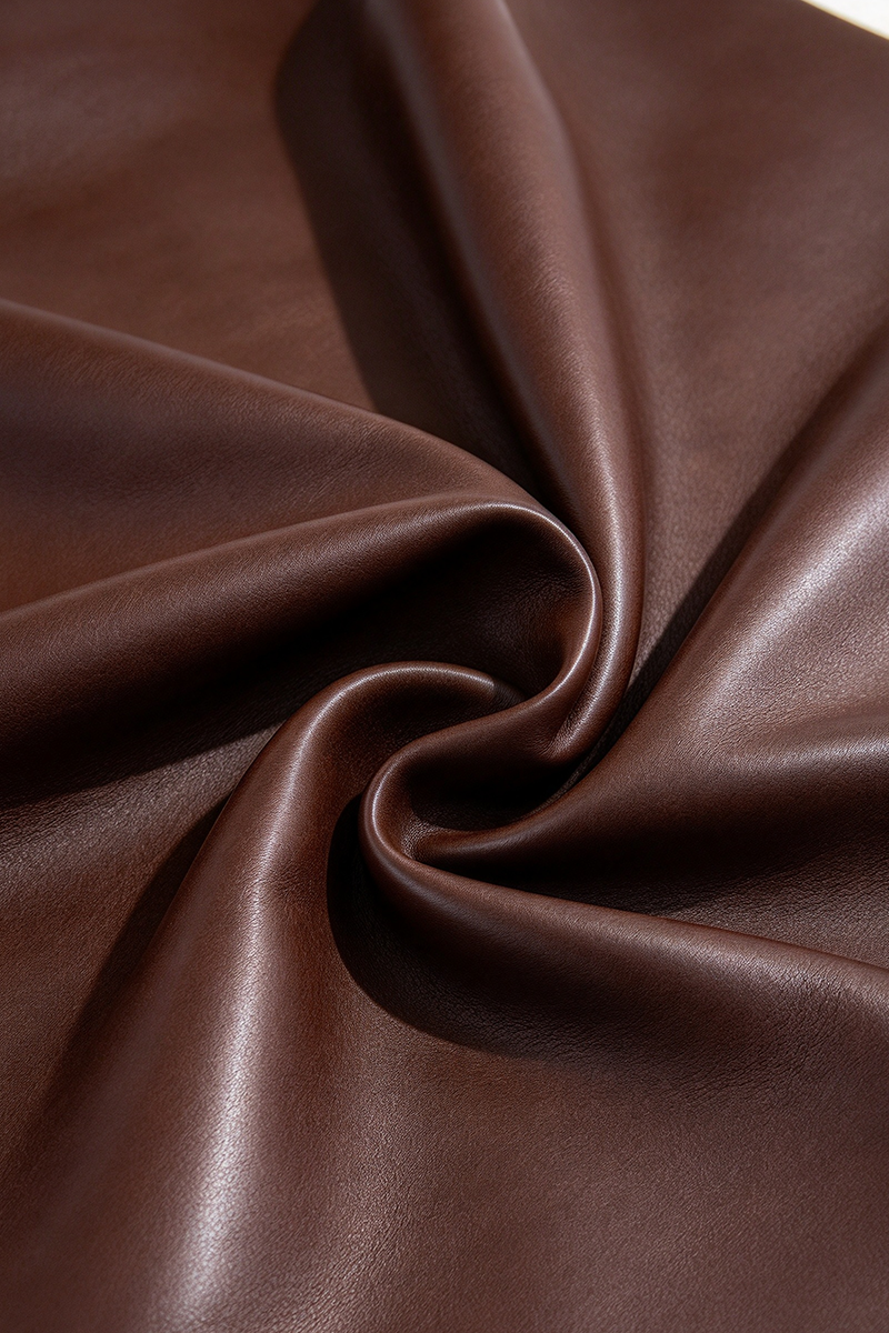 Boys Brown Faux Leather 2-Piece Suit