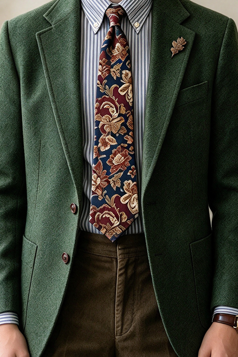 Boys Green Blend with Notch Lapel 2-Piece Suit